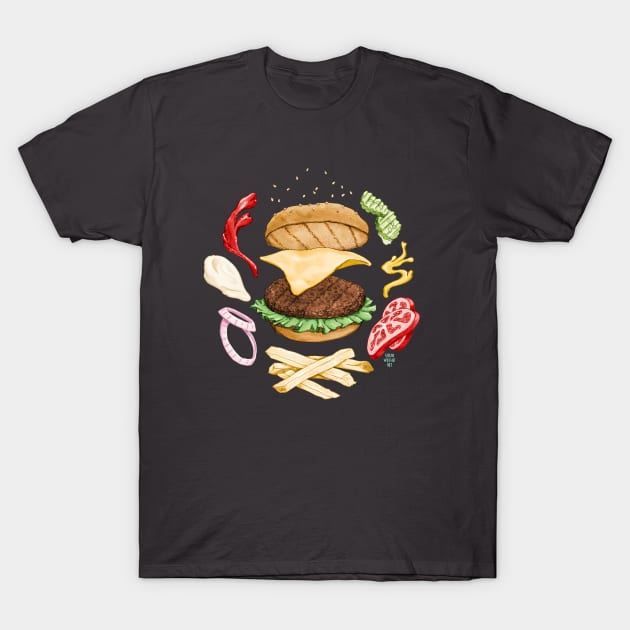 Burger Mandala T-Shirt by SarahWrightArt